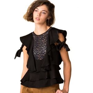 Marissa Webb Marielle Black Open Back Top